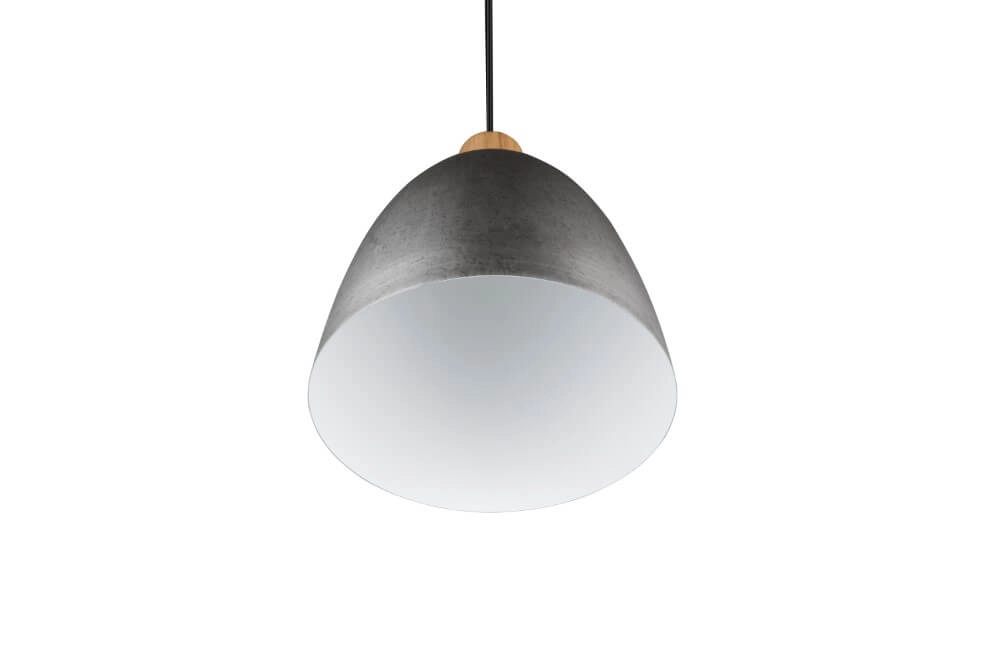 Hanging lamp Jagger Stainless steel with wood brown Trio 4017807503203