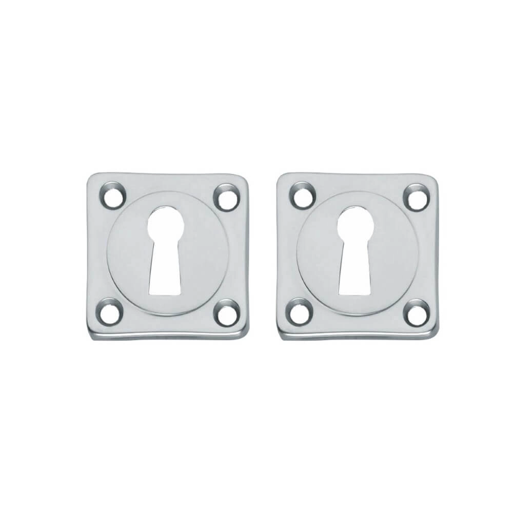 Set of 2 key rosettes Tira square chrome