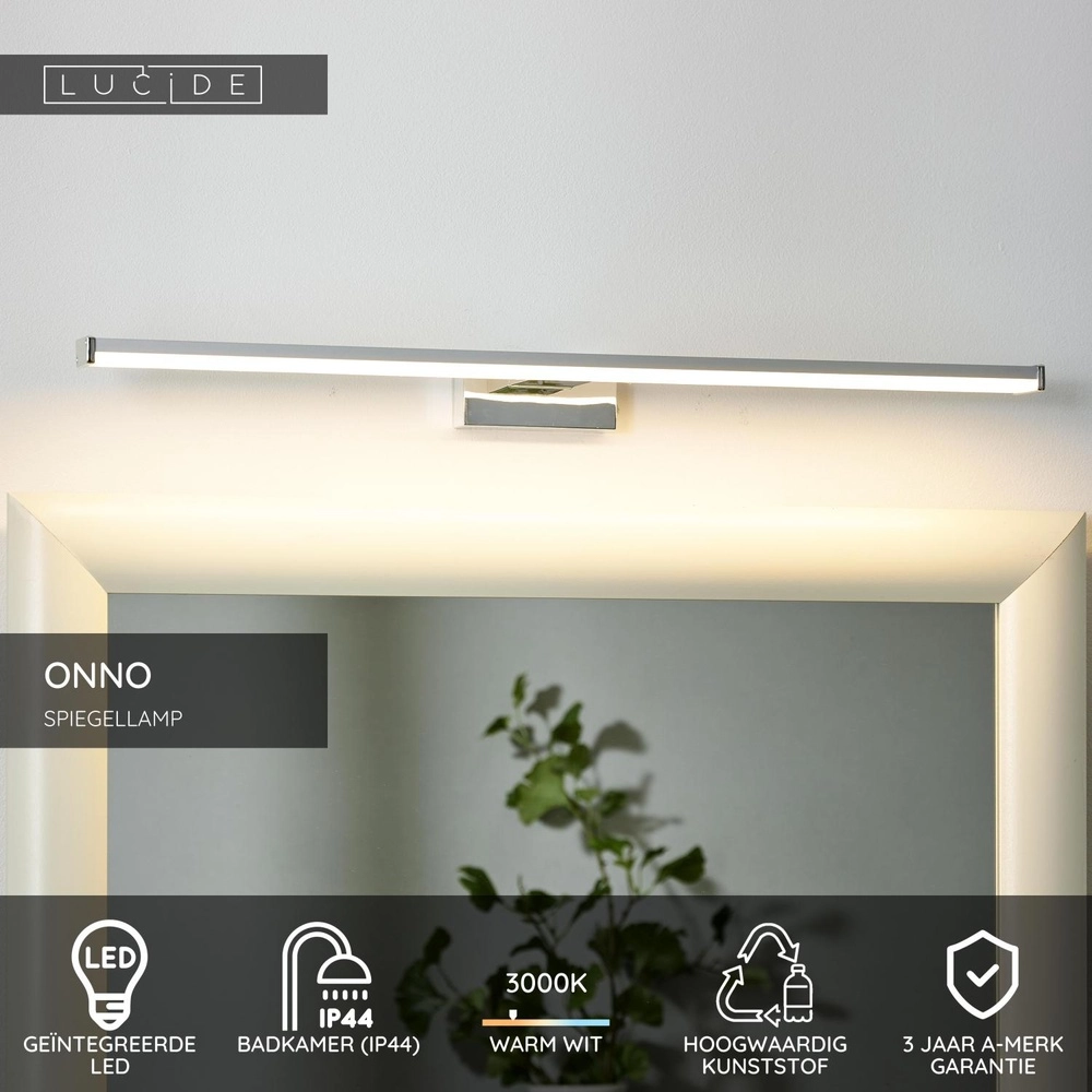 Mirror lamp Onno bathroom chrome 60cm Lucide 5411212791450