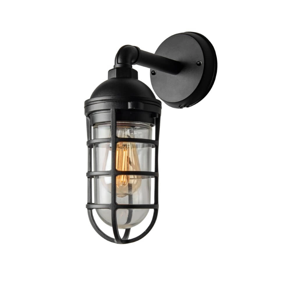 Black wall lamp Olbia nostalgic