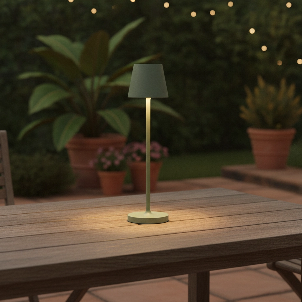 Table lamp Petit olive green rechargeable