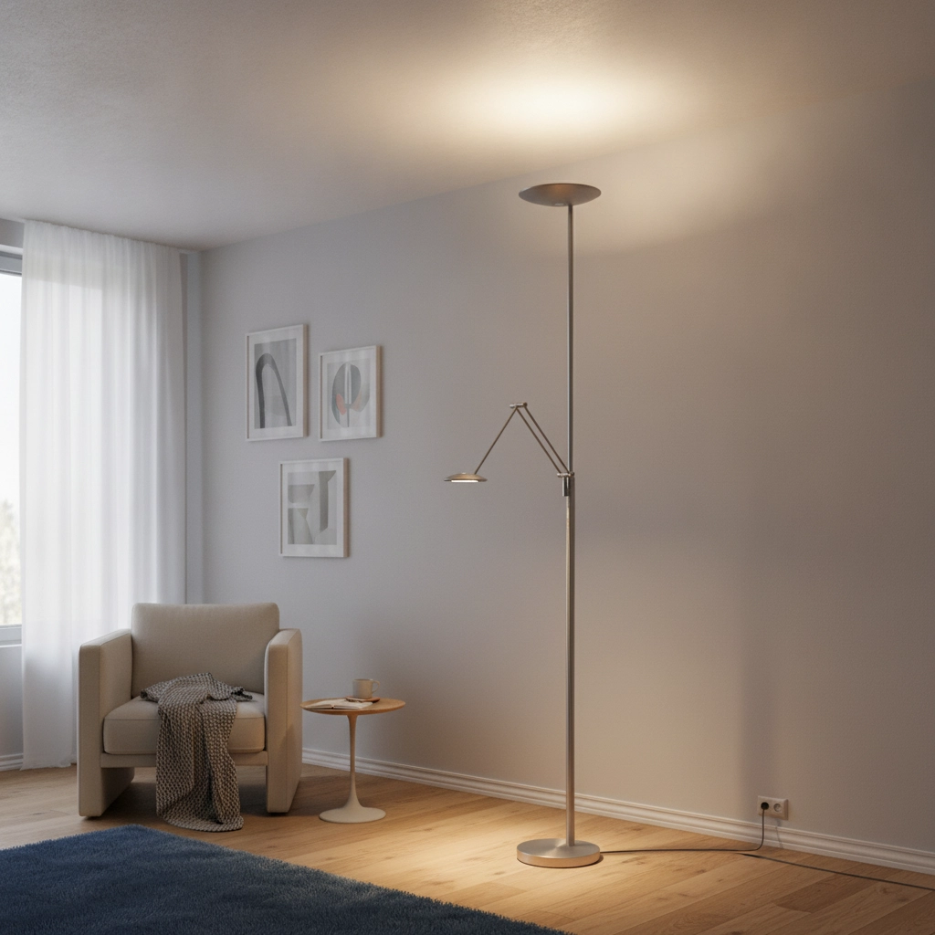Classic reading lamp Roma nickel Ø 23cm
