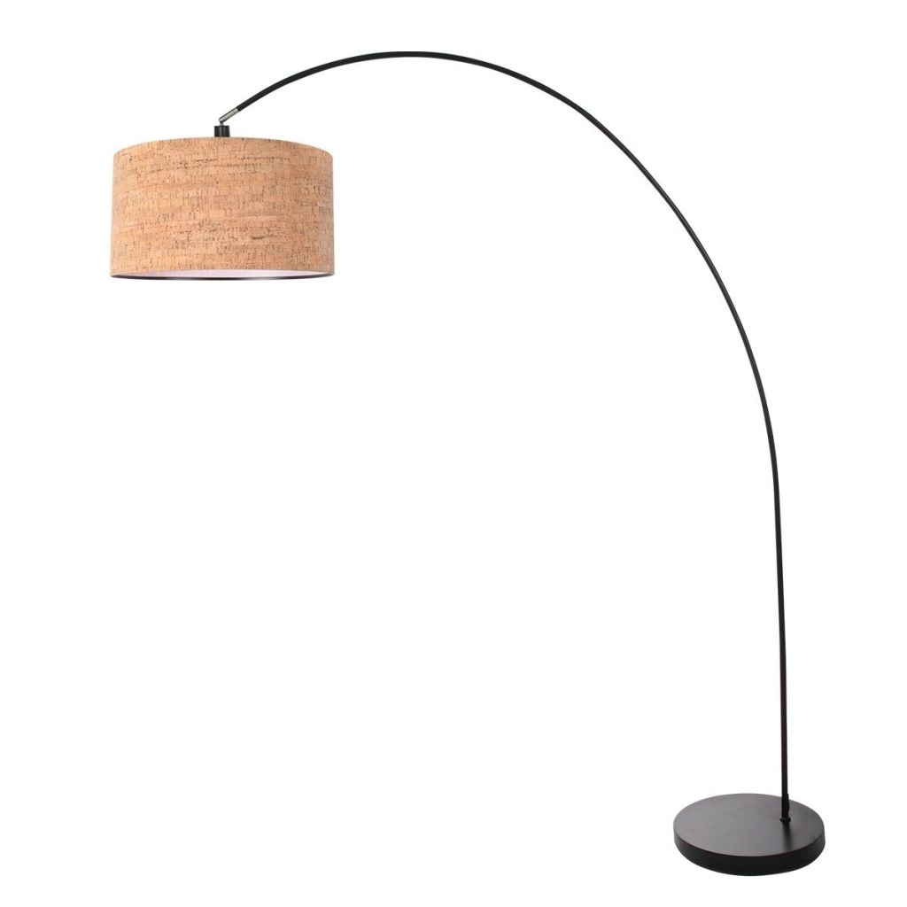 Black arc lamp Solva with cork cap Ø40cm Steinhauer 8712746180480