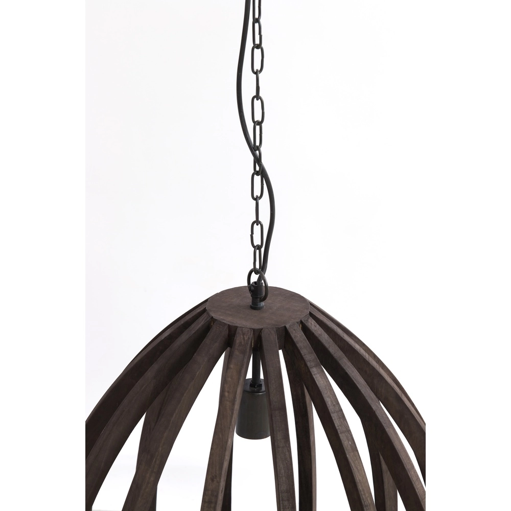 Wooden pendant lamp Barsia Ø 50cm - walnut color Light & Living 8717807701055