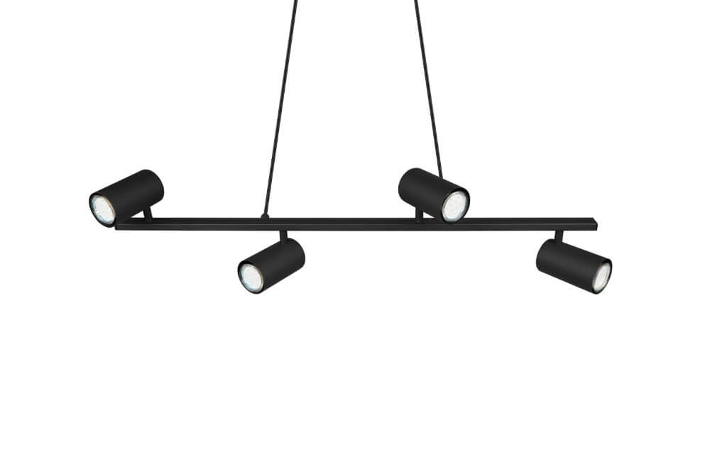Hanging lamp Marley 4x GU10 Black Trio 4017807523515