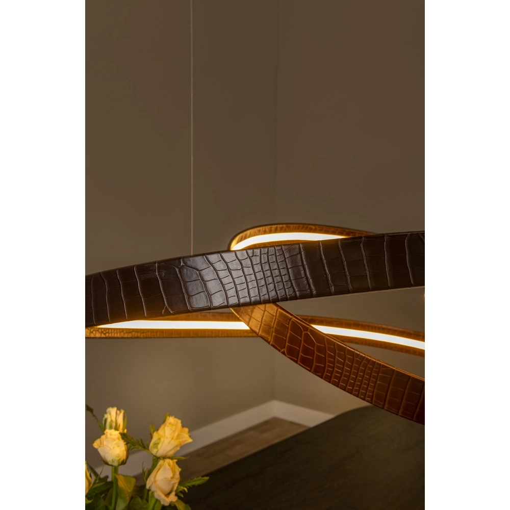 Modern led pendant light Slalom Coffee brown with effect Premium by Lucide 5411212135148