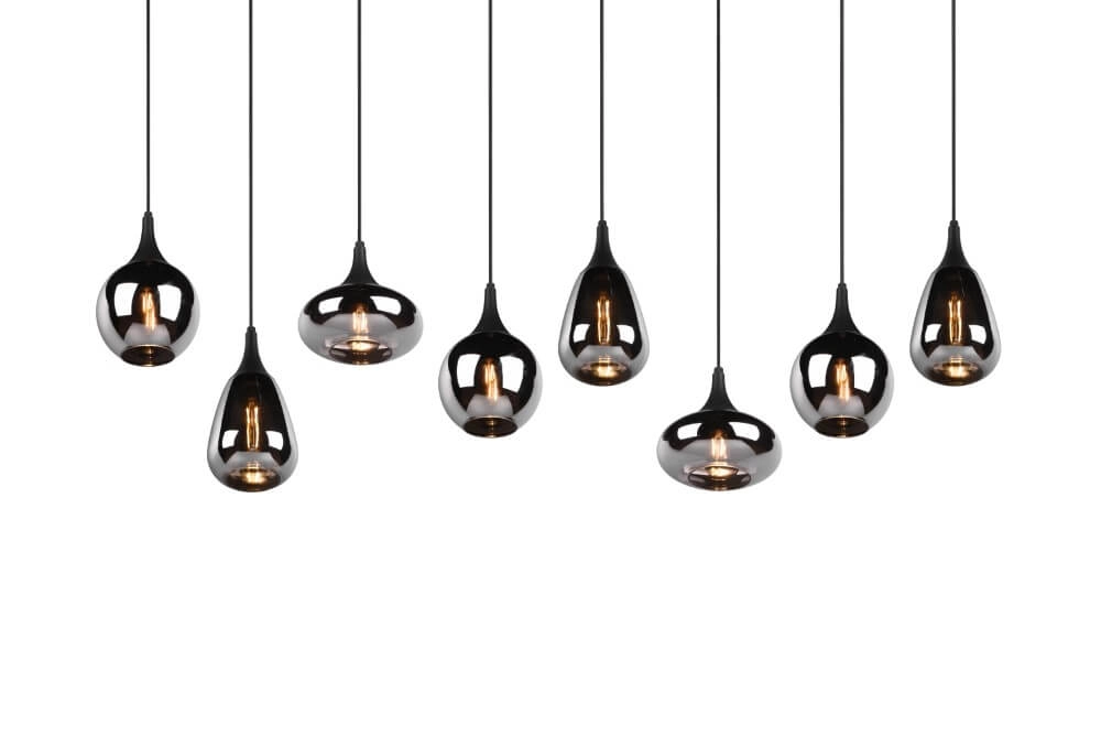 8-light hanging lamp Lumina with smoke glass Trio 4017807542301
