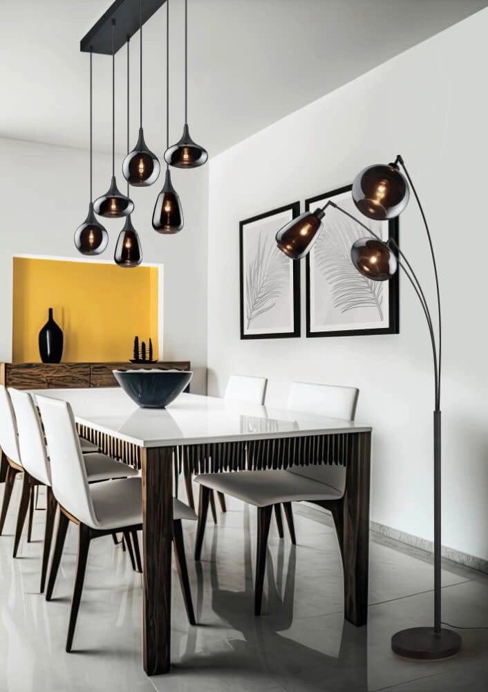 6-light hanging lamp Lumina with smoke glass Trio 4017807542295