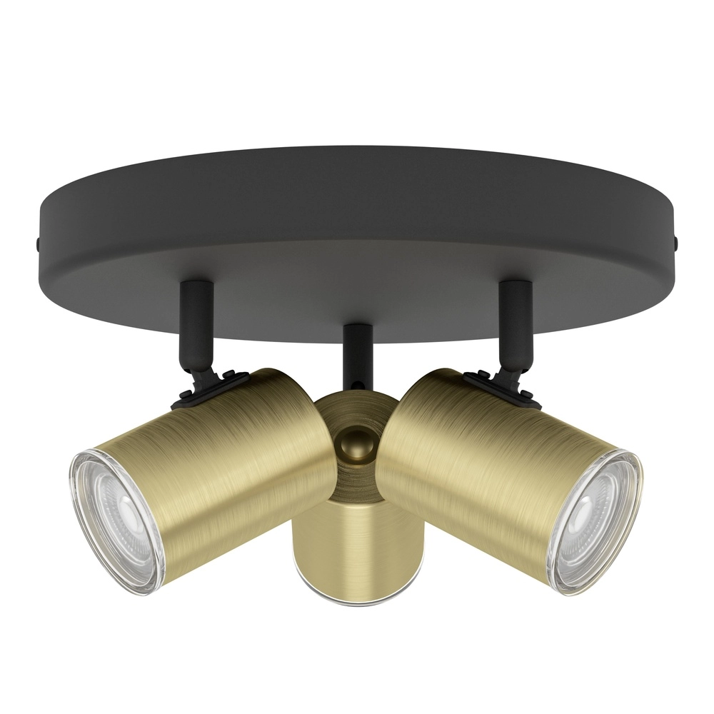 Surface-mounted spotlight bathroom Consuma 1 3x GU10 - black with gold