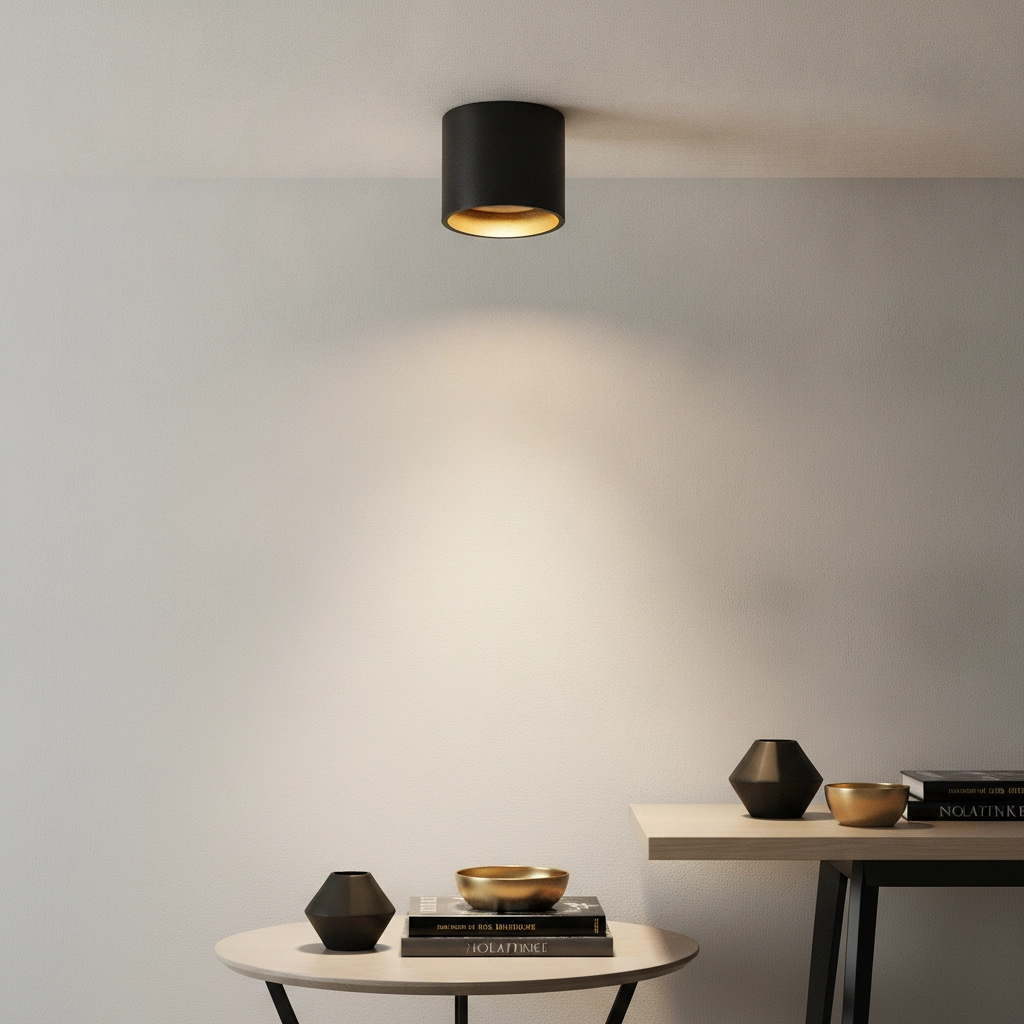 Led surface mounted spot Orleans Black with gold interior