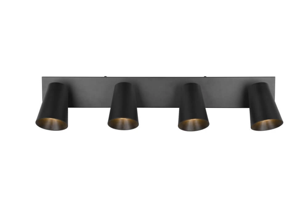 4-light surface-mounted spotlight Sharp black Trio 4017807613100
