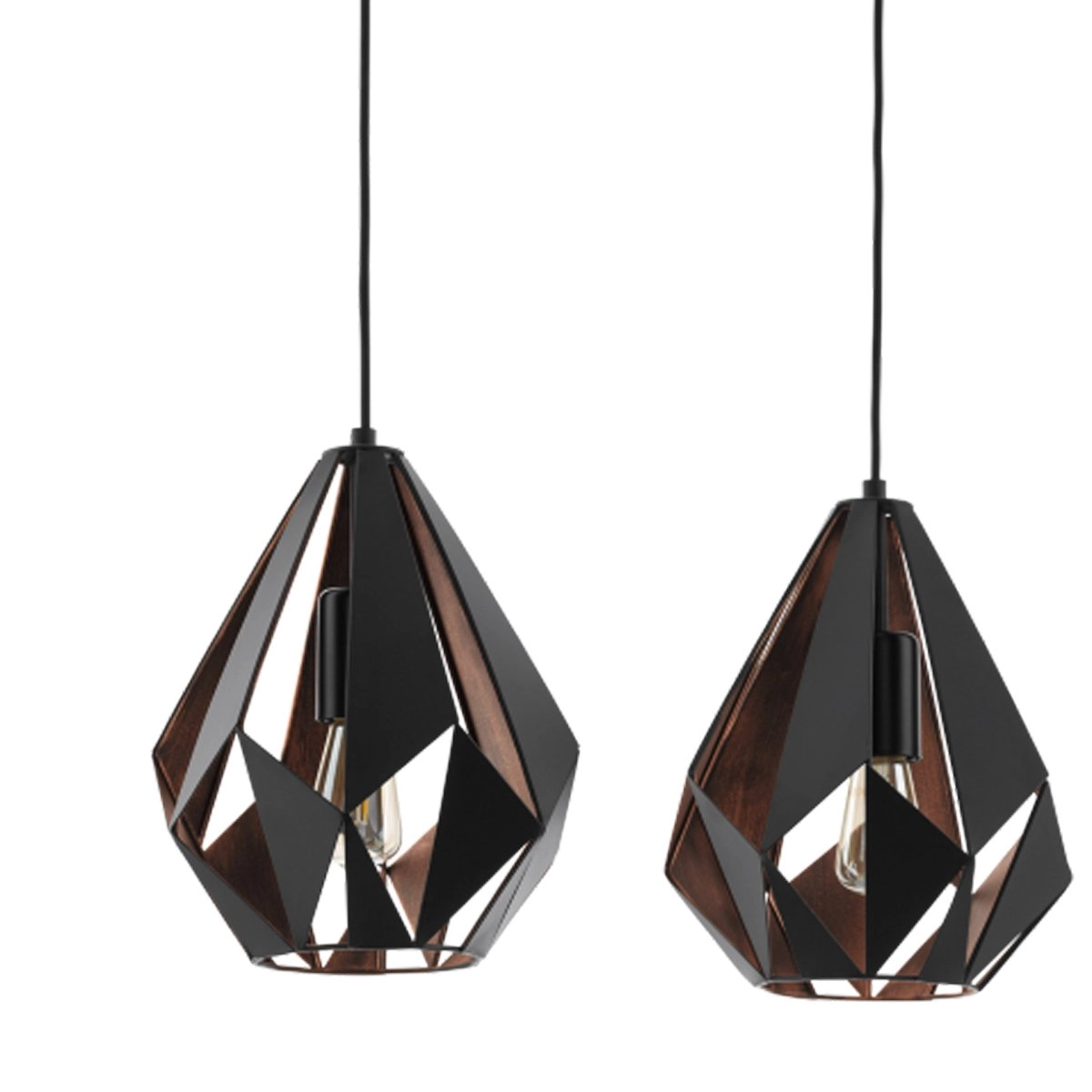 Pendant lamp Carlton 1 black with copper Eglo 9002759499914