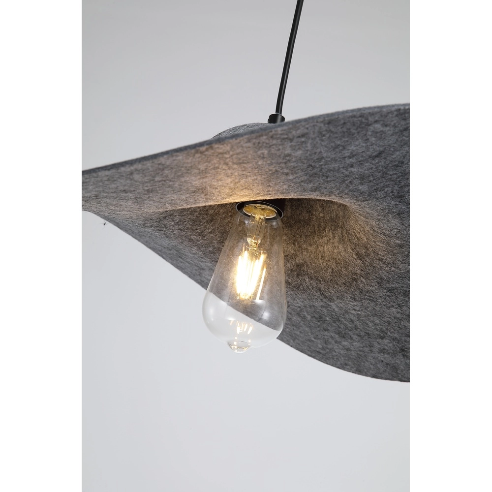 Black pendant lamp Ripple with felt Searchlight 5053423298887