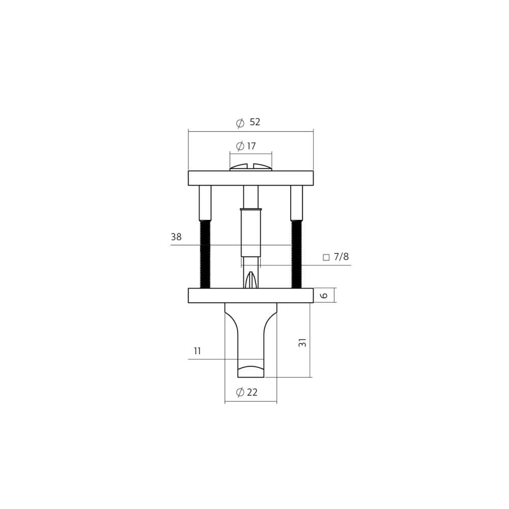 Toilet closure Tira round bronze Ø 52mm Intersteel 8714186695784