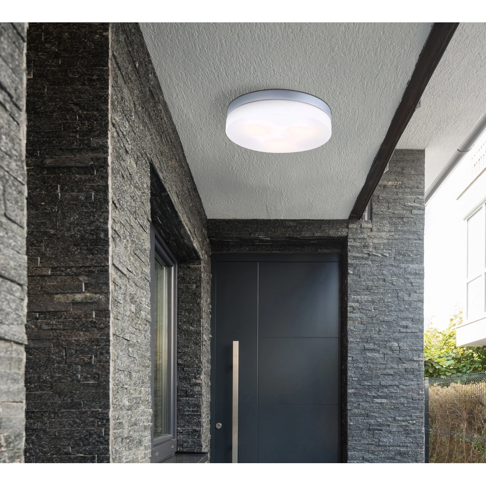 Design ceiling light Vranos silver grey for outdoor use Ø 30cm Globo 9007371174386