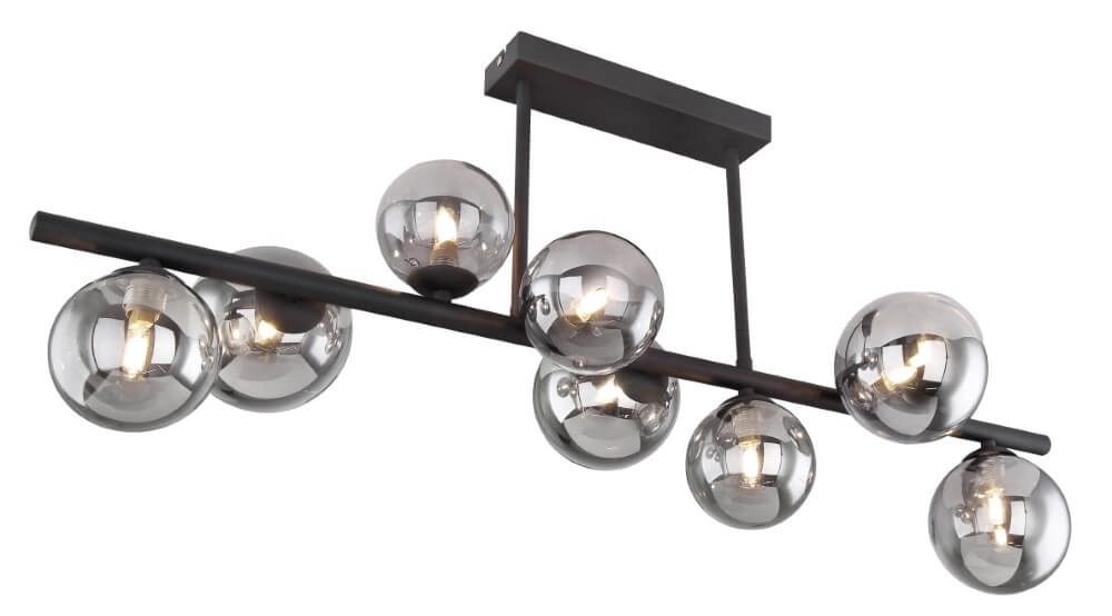 Black ceiling lamp with smoke glass Riha