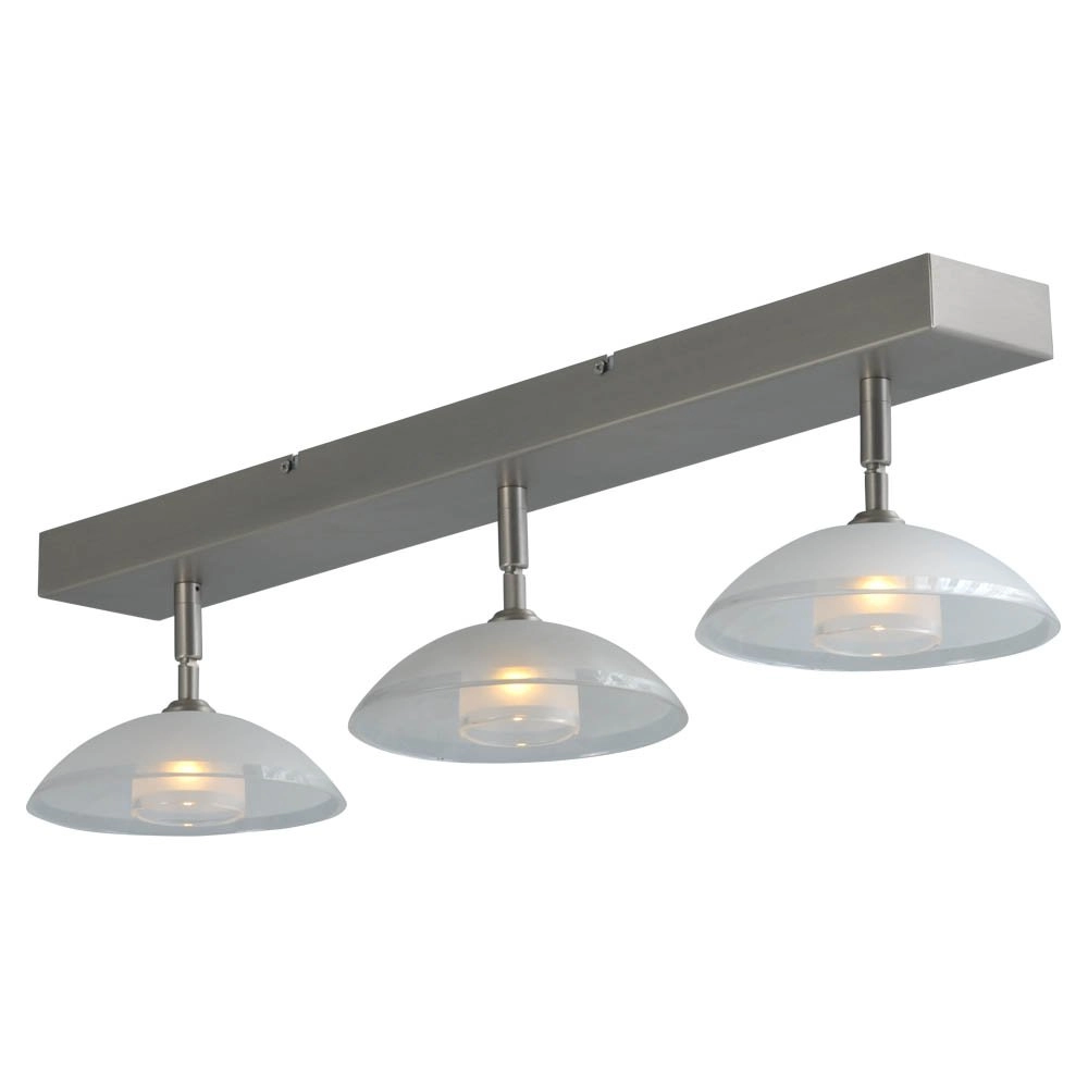LED flush ceiling light Melani 3-light metal gray