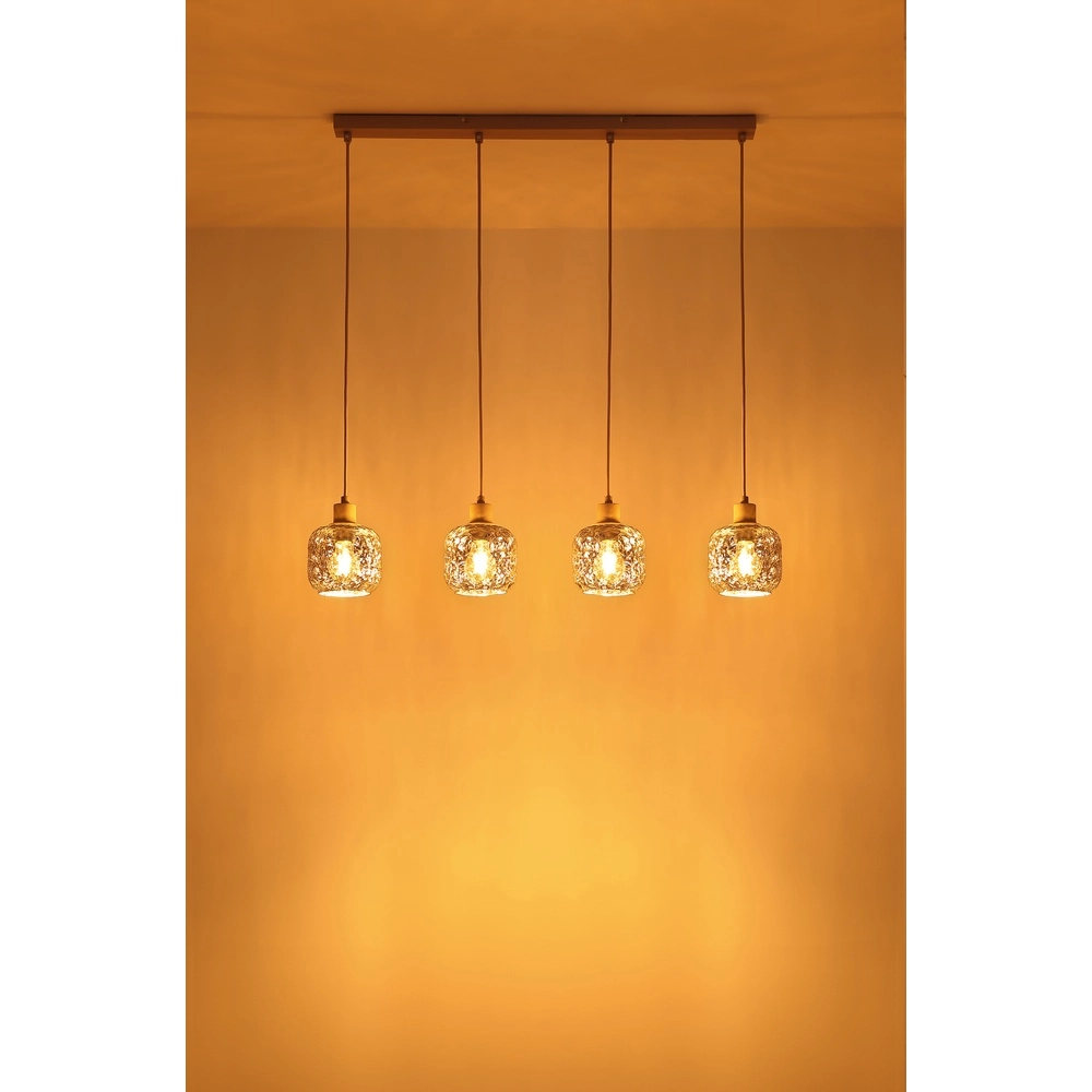 4-light pendant lamp Antonio sand brown Globo 9007371578726