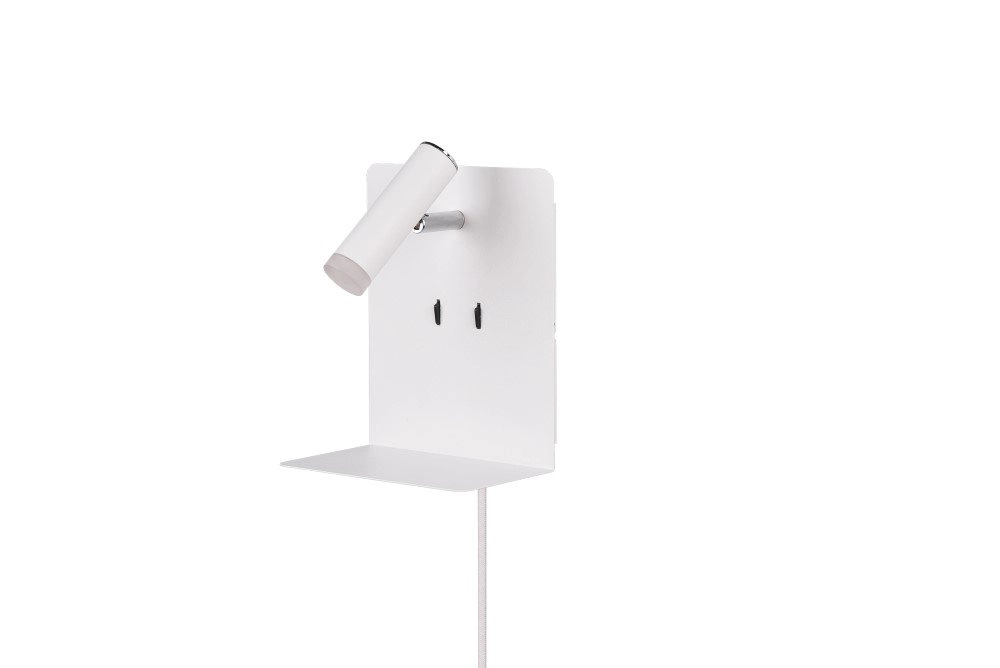 Wall lamp Element with matt white shelf Trio 4017807399875