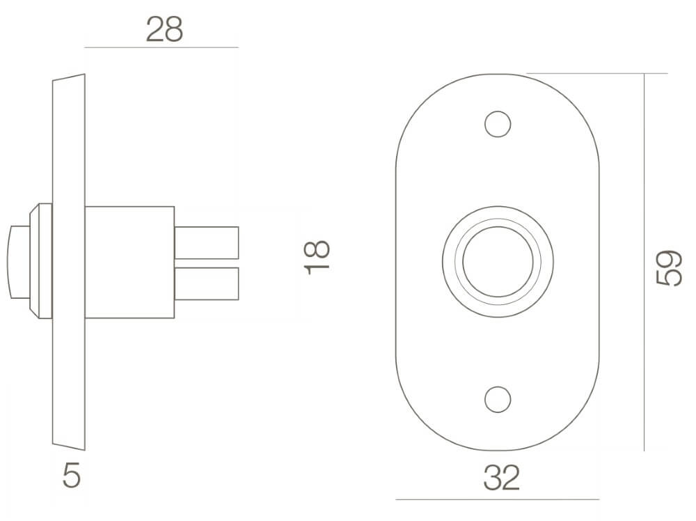 Doorbell Chimea oval brass lacquered Intersteel 8714186009420
