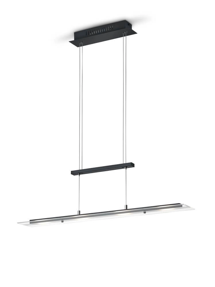 Glass pendant lamp Milos black