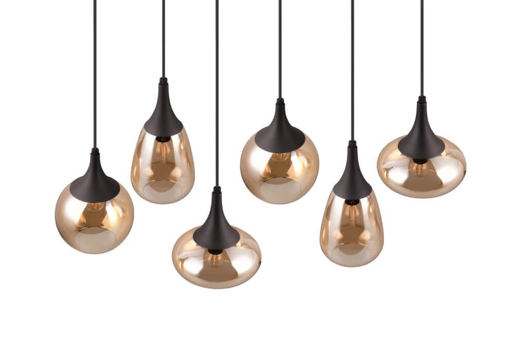 6-light pendant lamp Lumina with amber glass Trio 4017807577730