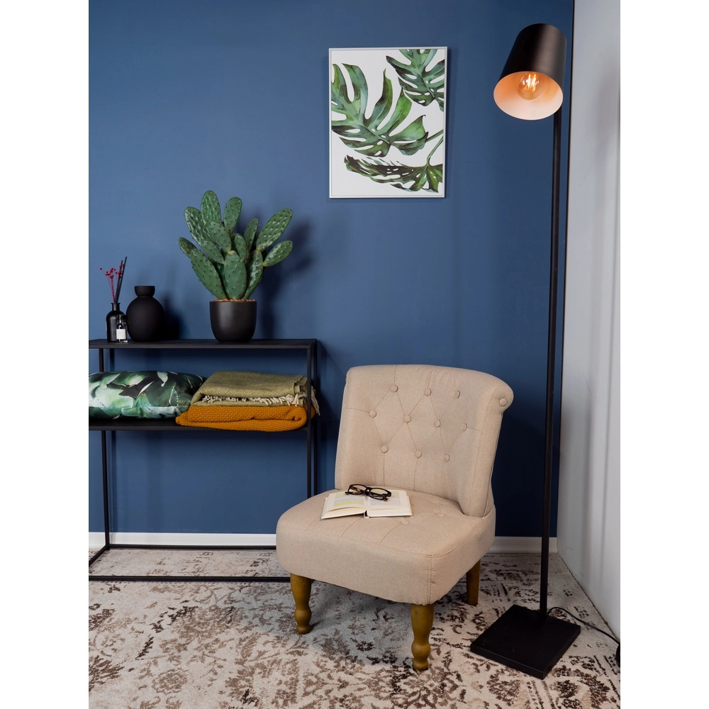 Stylish floor lamp Lacey black with wood look Eglo 9002759436148