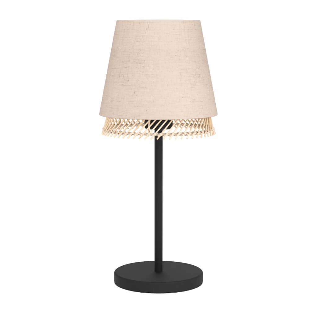 Table lamp Tabley linen with rattan