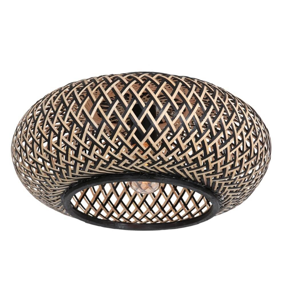 Black bamboo ceiling lamp Maze Ø 40cm