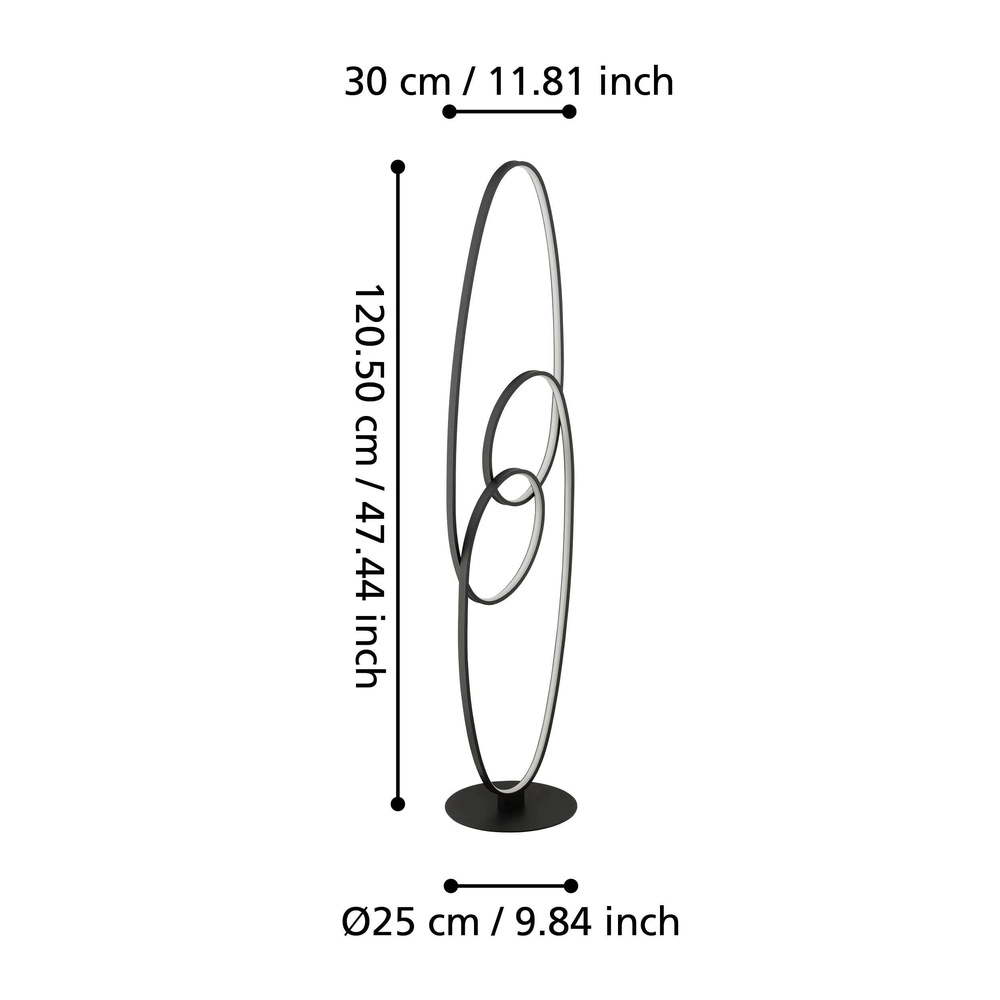 Modern LED floor lamp Gianella 120cm - black Eglo 9008606291489