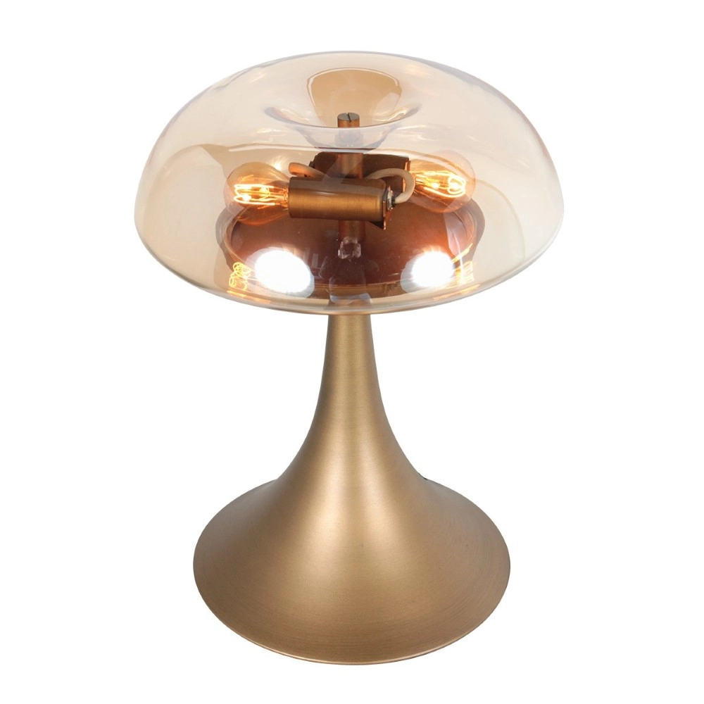 Table lamp Ancilla bronze with amber glass