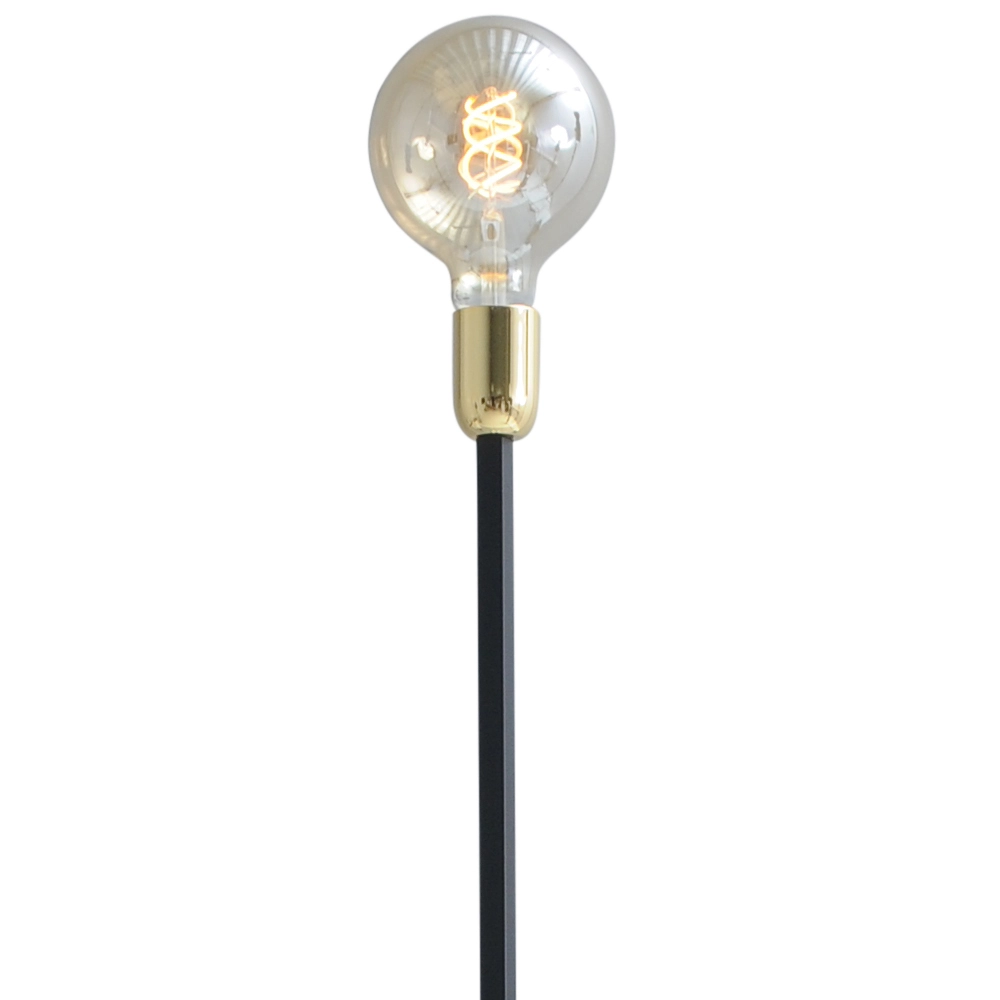 Black floor lamp Tube 155cm with gold fitting Masterlight 8718121188676
