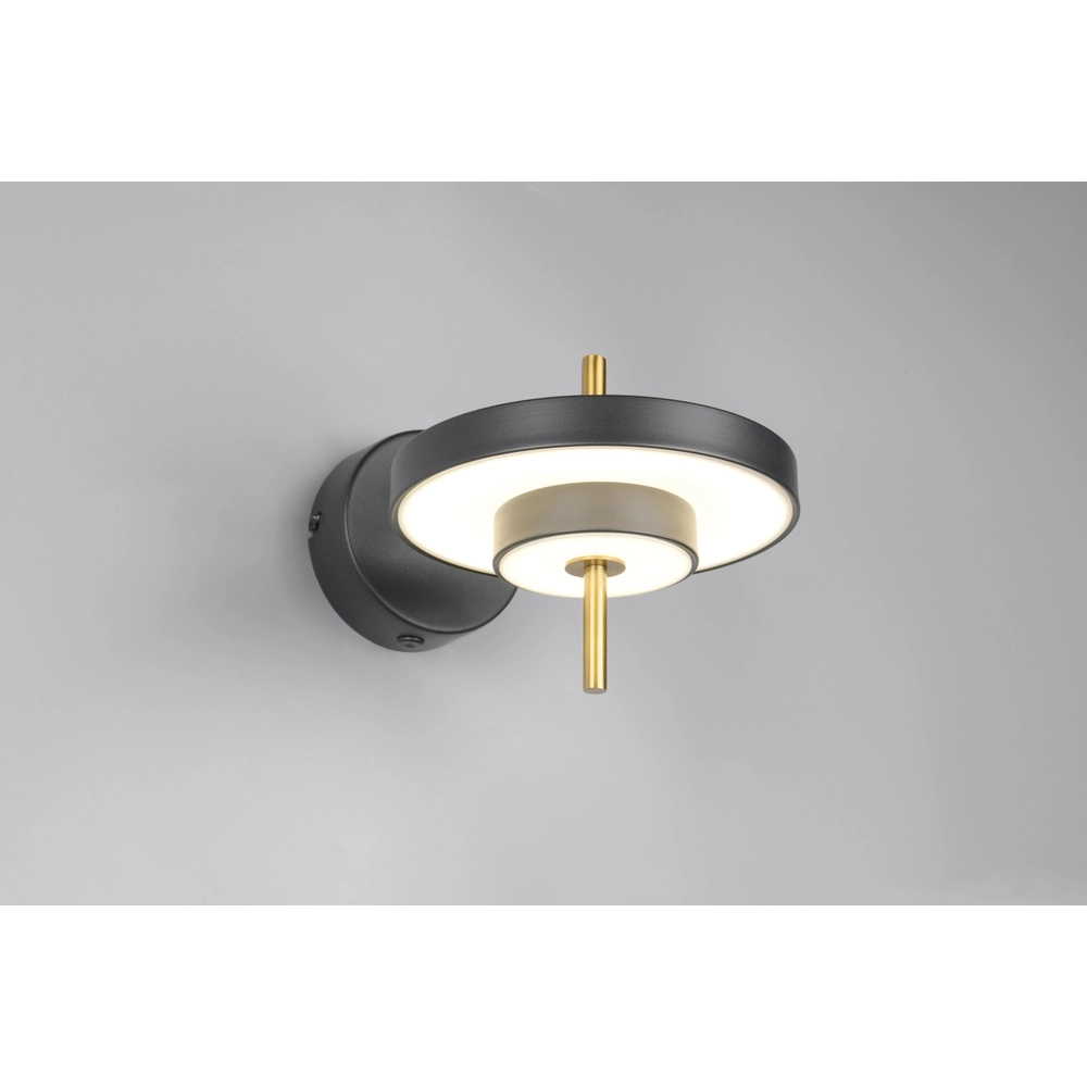 Modern wall lamp Keaton black with gold Trio 4017807655742
