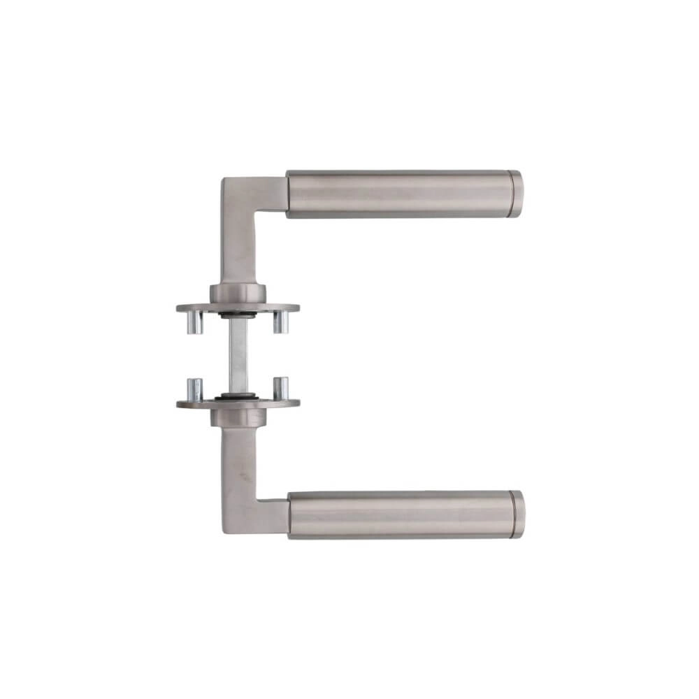 Door handle Bau-Stil round magnet rosette stainless steel Intersteel 8714186444412