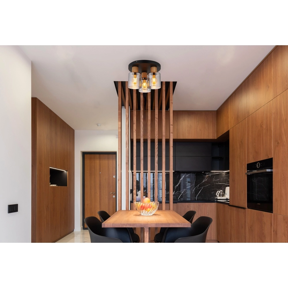 Design ceiling lamp Aleidis 3-light black Globo 9007371509218