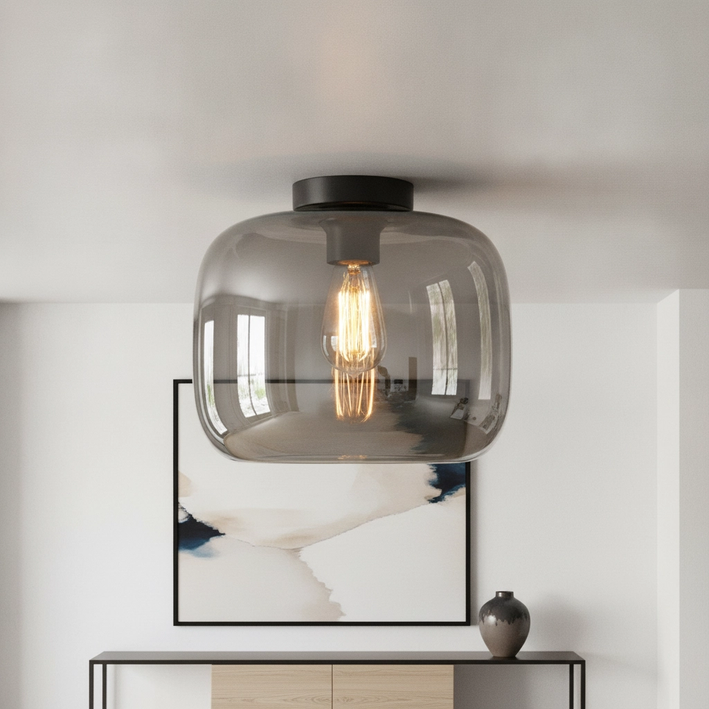 Smoke glass ceiling lamp Preston-28