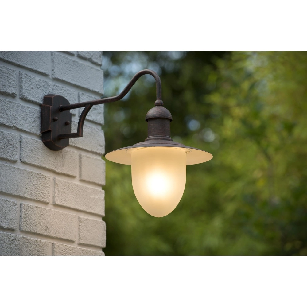 Country wall lamp Aruba rust brown Ø 25cm