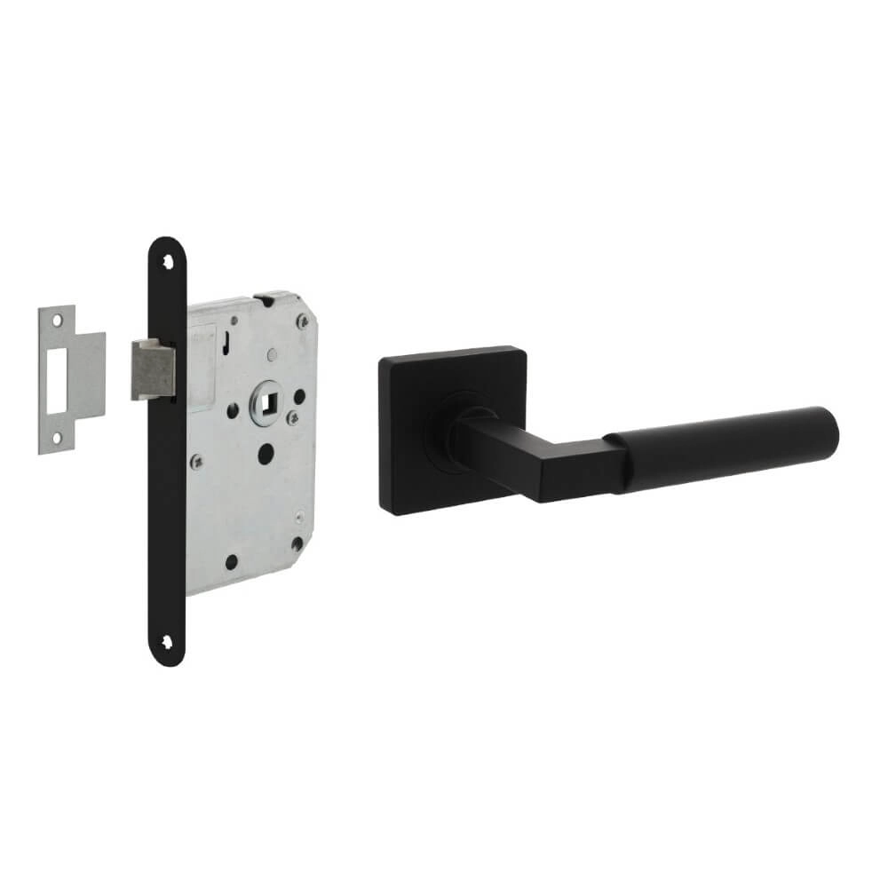 Complete door handle set Bau-Stil black