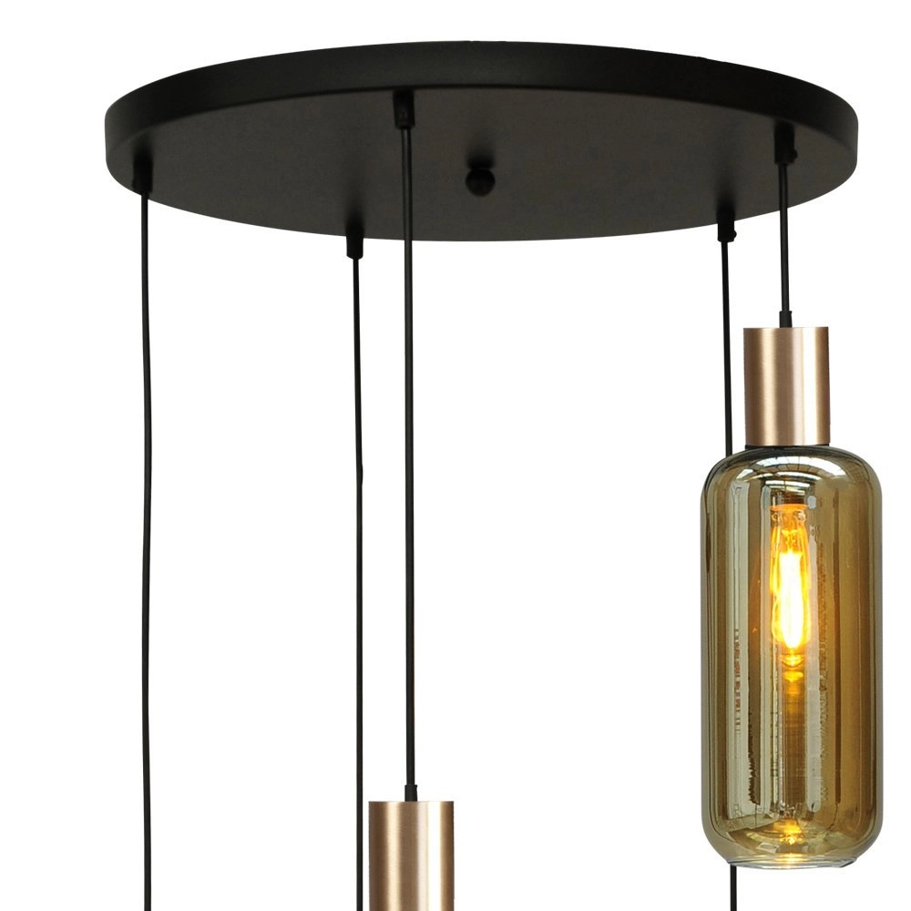 Black hanging lamp with gold Bounty 5 lights with gold fitting Masterlight 8718121245720