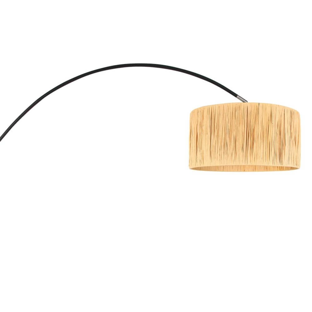 Arc lamp Solva black with straw shade Steinhauer 8712746172393