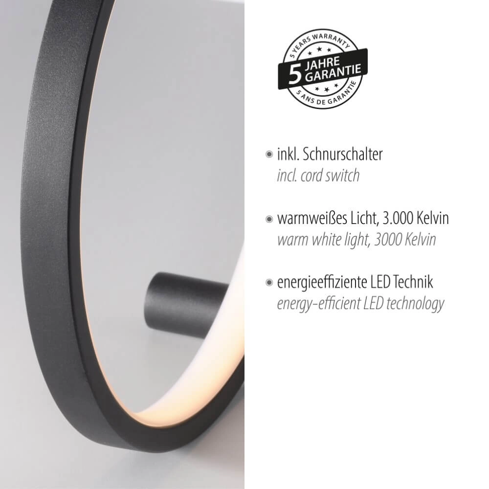 Black table lamp Mini Ritus Just Light 4043689000202