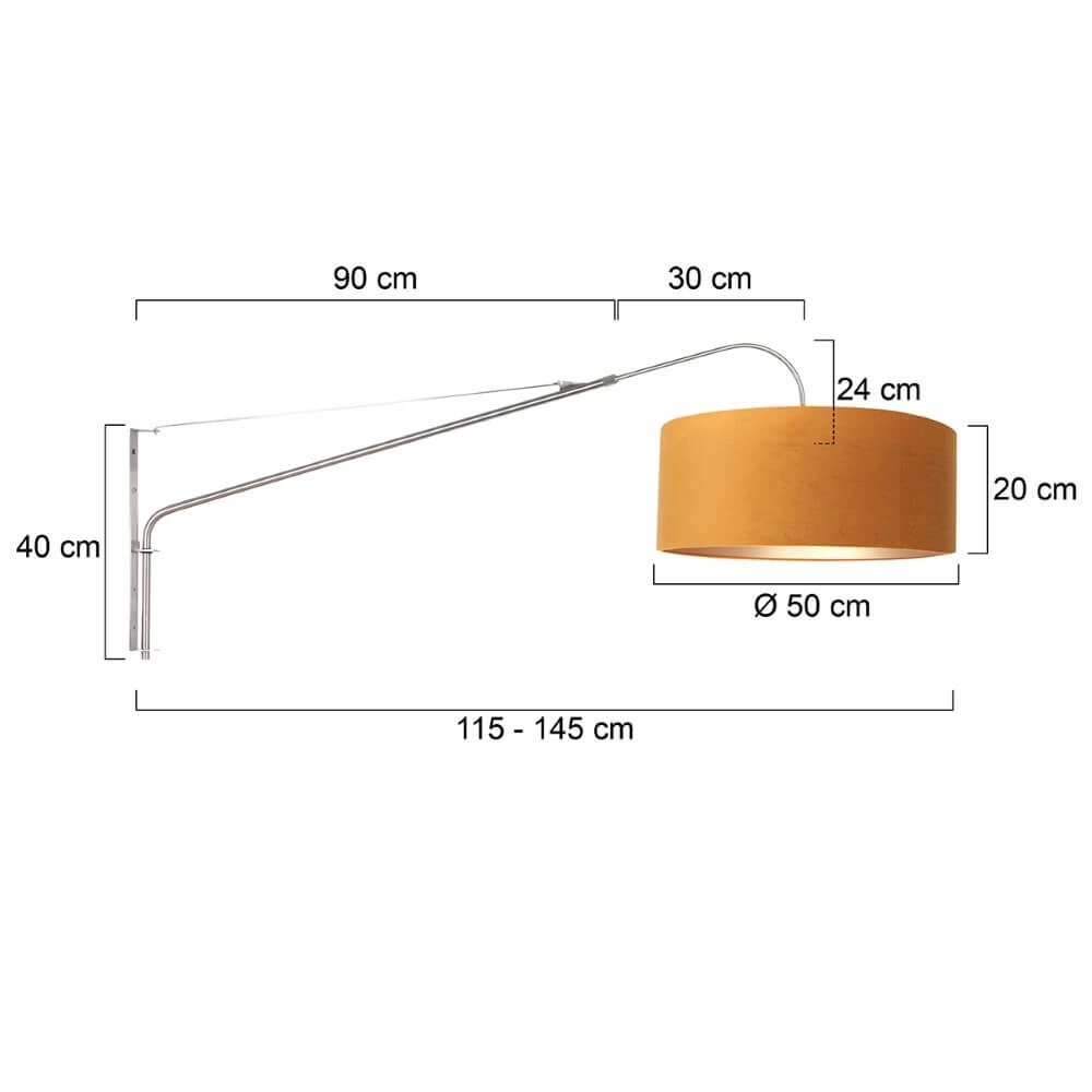 Wall reading lamp Elegant Classy with gold velvet Steinhauer 8712746146028