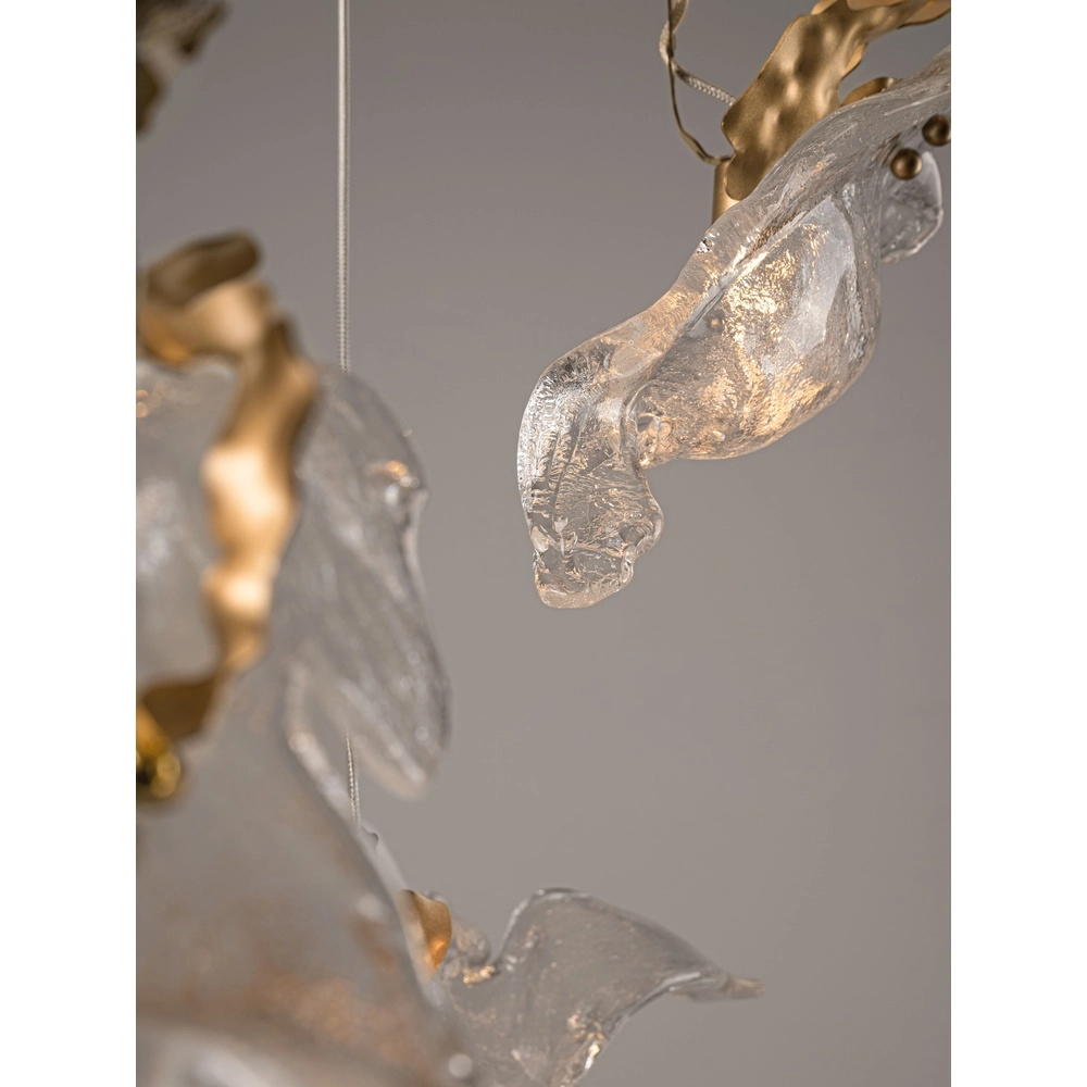Golden pendant lamp Avesa with clear glass Ø 60cm Lyora 5212063500433