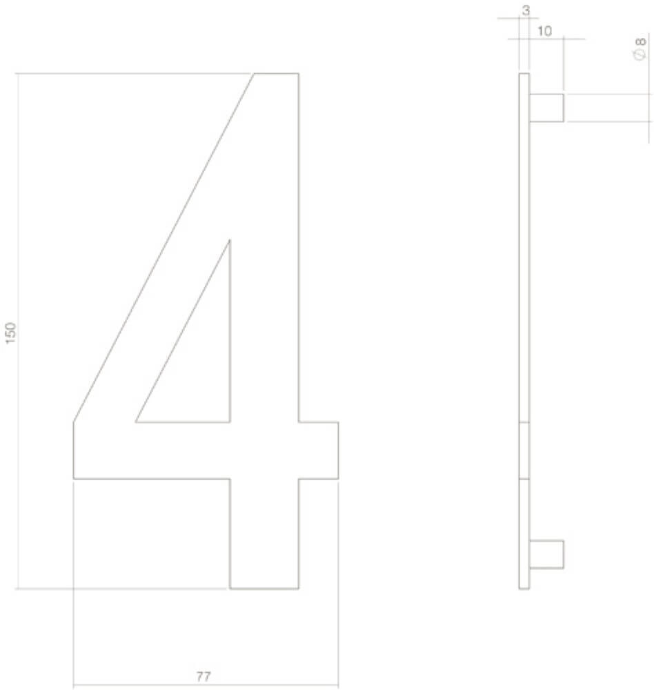 House number 4 Numbra black Intersteel 8714186400739