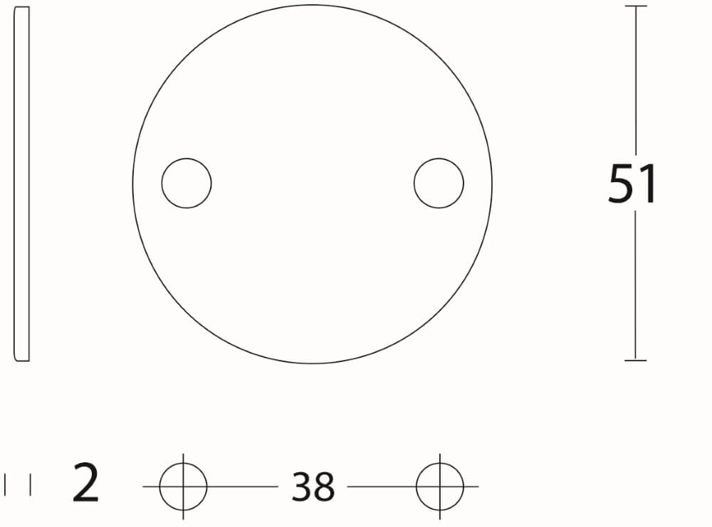 Flat rosette Tira blind stainless steel Ø 5cm screw hole Intersteel 8714186044650