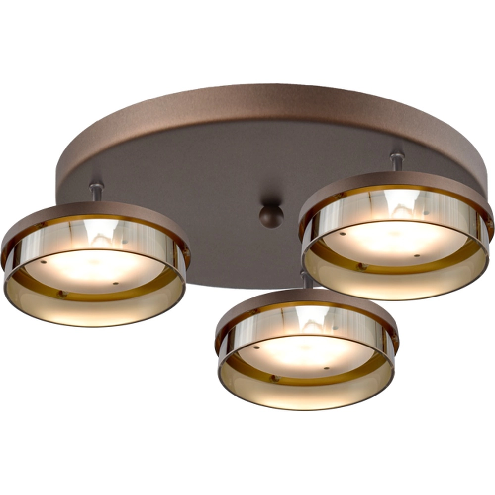 Ceiling lamp Imperia 3-light cocoa brown