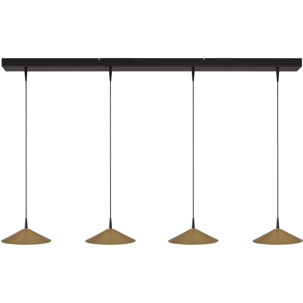 4-light pendant lamp Ceppo black with gold Ø 22cm