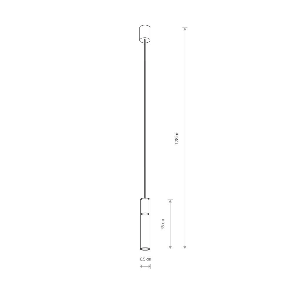 Glass hanging lamp Cylinder black Lyora 5903139786492