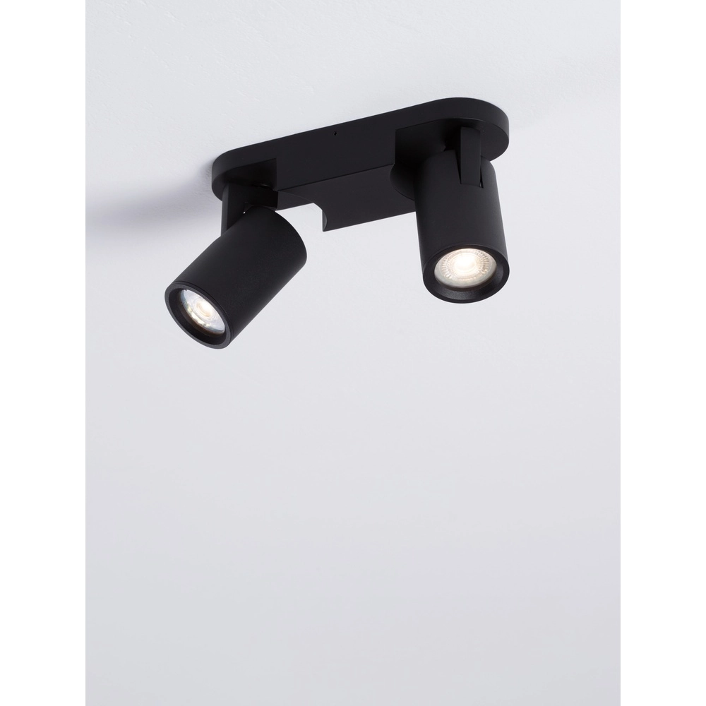 Ceiling spotlight Esto 2-light black Lyora 5212017453433