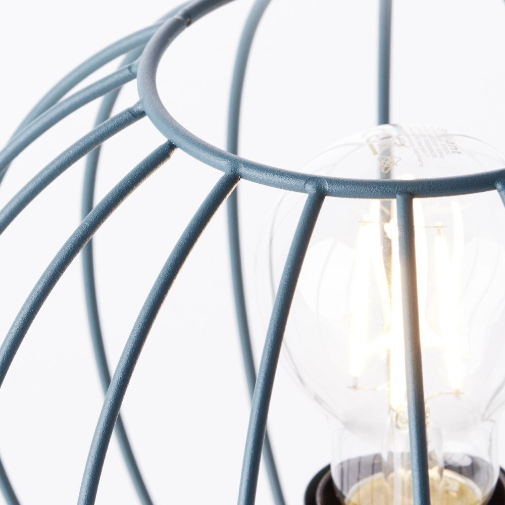 Table lamp Sorana turquoise with wood Brilliant 4004353378676